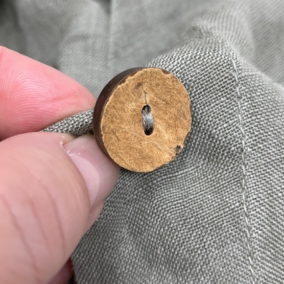 Crosstree Lane olive green linen Viscose open front lightweight top size L - Picture 8 of 8